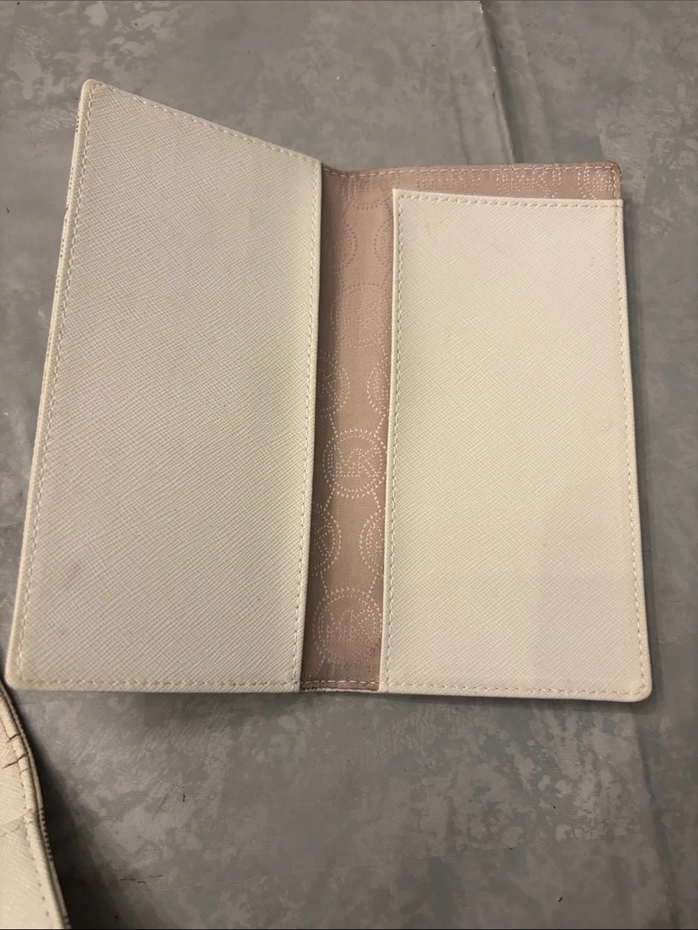 Michael Kors Beige Signature Continental Wallet with Gold Plaque